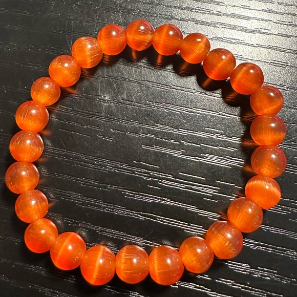 Jewelry - Orange Cats Eye Stone Bracelet | 8mm